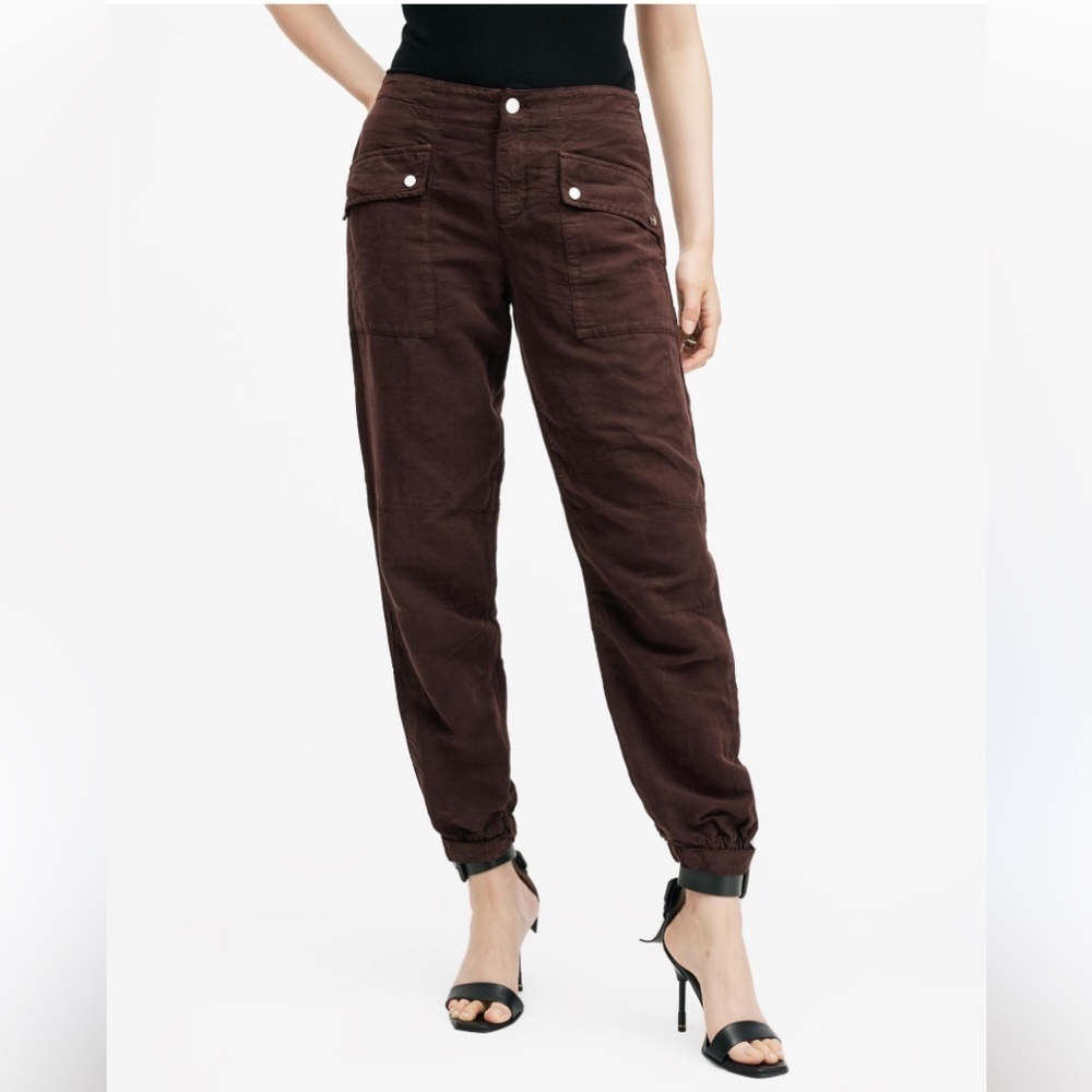 NWOT Val High-Rise Cargo Linen Blend Pants size US 4